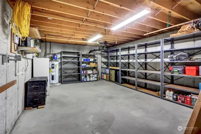 Full basement under small shop