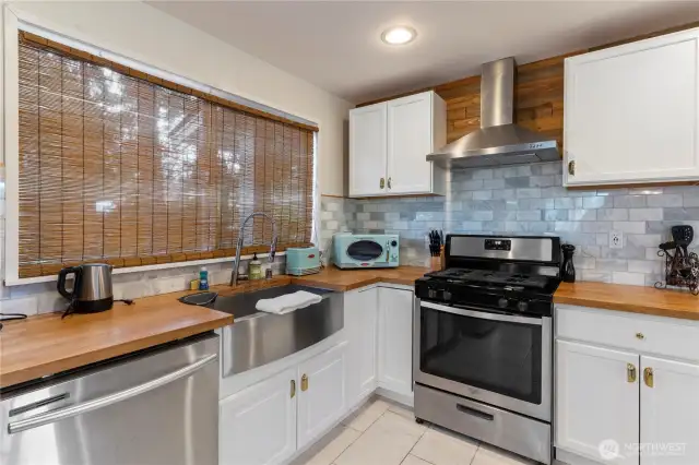 Modern kitchen with stainless steel appliances
