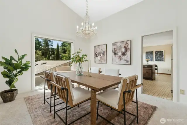 Elegant, elevated dining room