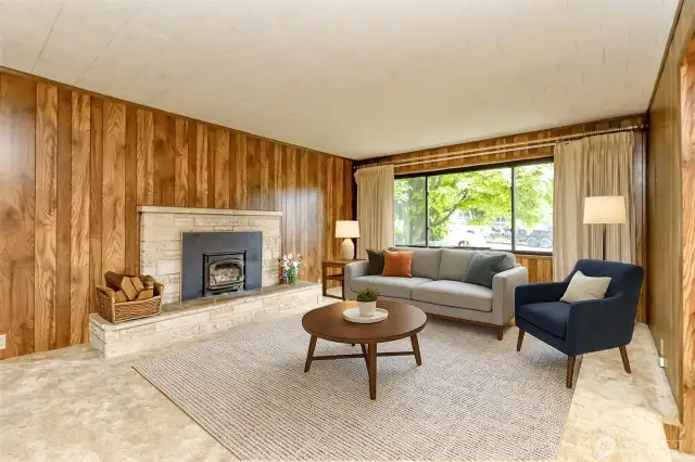 Virtually staged living room