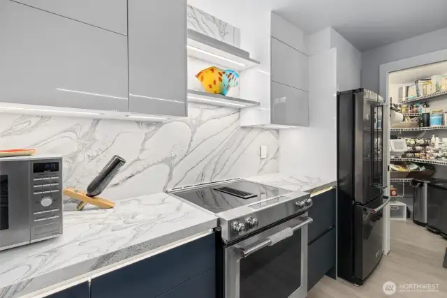 Kitchen and walk-in pantry