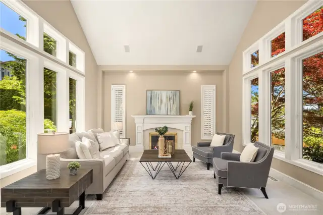 Formal entertaining spaces for when you need to host a crowd. Gas fireplace for convenience, large windows fill the home with light.