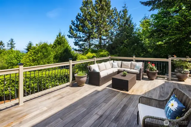 Spacious entertaining deck allow you to soak up the sun and the view.