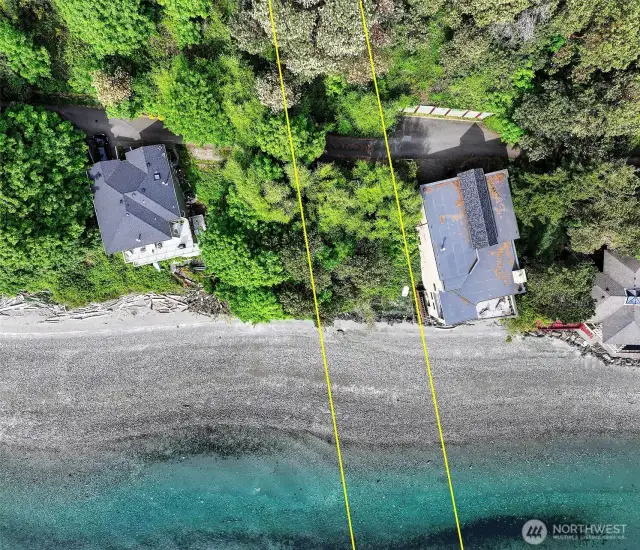 Notice the improved driveway to access the closest part of the lot to the waterfront.