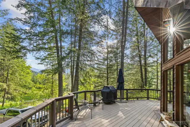 Large front deck off kitchen perfect for entertaining.