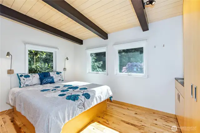 Second upstairs bedroom, also with built in storage.