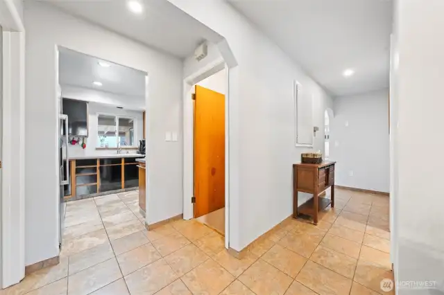 Access to the mostly finished basement.