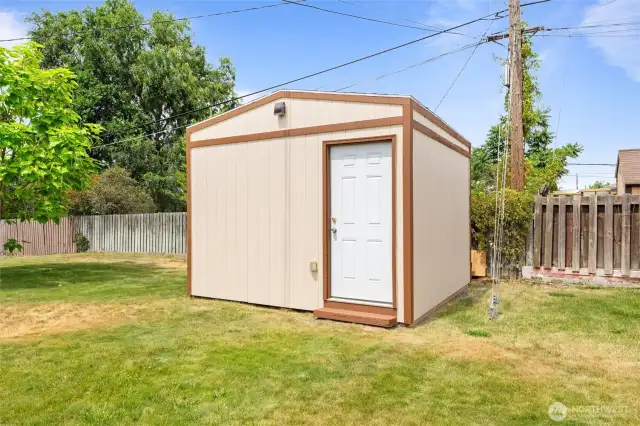 Shed in the backyard (has power).