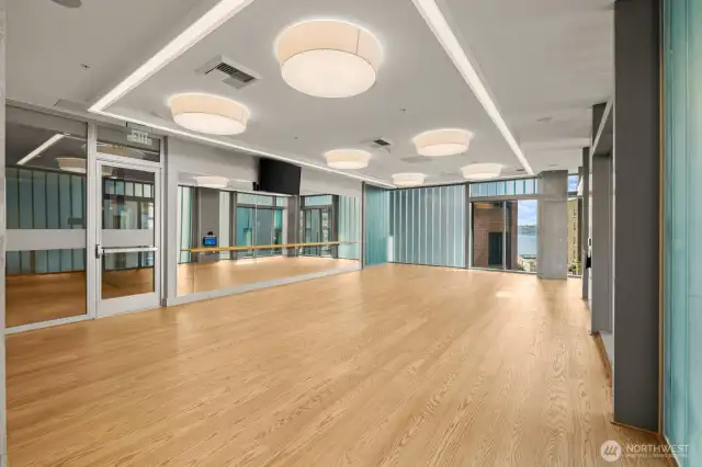Yoga/dance studio on the 3rd floor with a screen where you can select workouts!