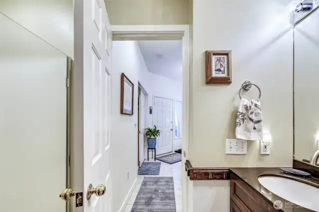 Entry from the guest 3/4 bathroom.