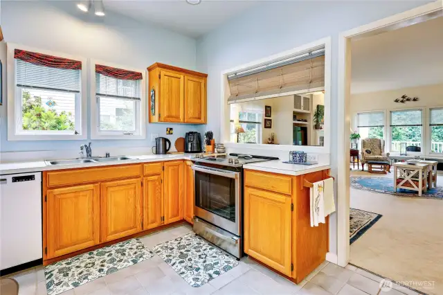 View from the kitchen to the living area