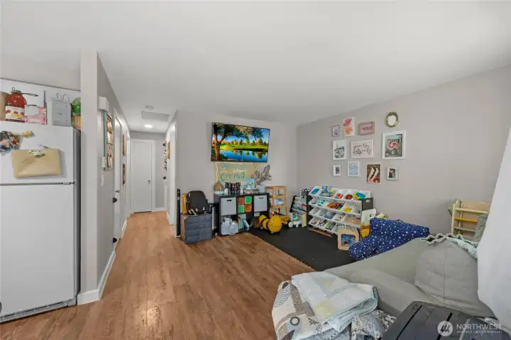 Unit 1 hallway towards back bedroom