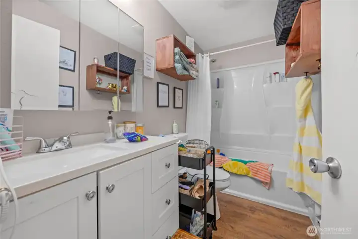 Unit 1 full upgraded bath with extra deep soaking tub