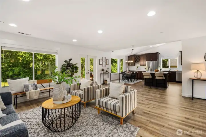 Huge open living/kitchen/dining, ideal for entertaining.