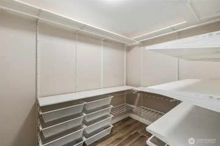 Massive primary walk-in closet.