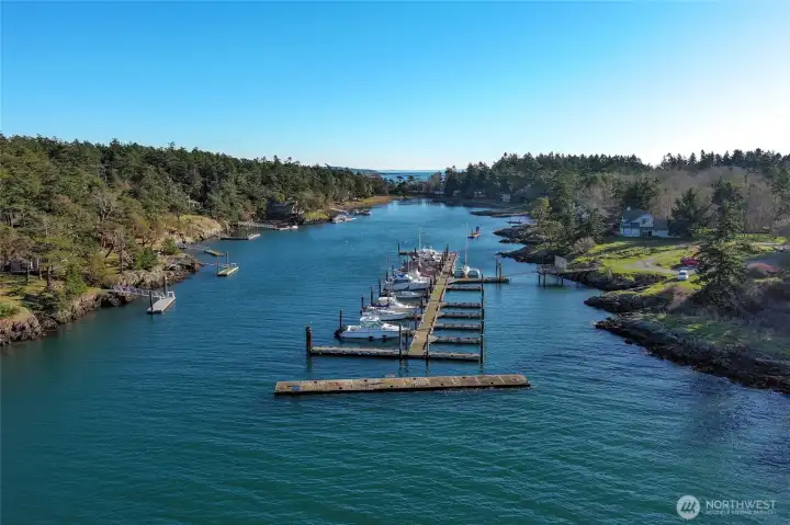 Cape San Juan community marina offering convenient moorage and boating access — an incredible amenity for enjoying the San Juan Islands by water.
