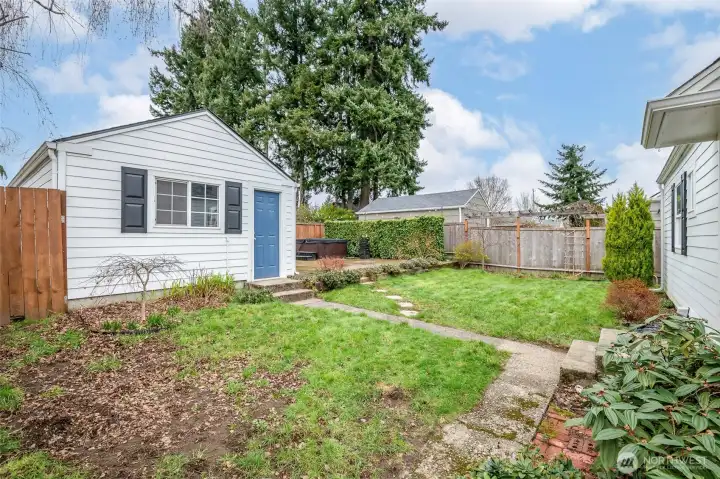 Private backyard with room to relax and unwind.