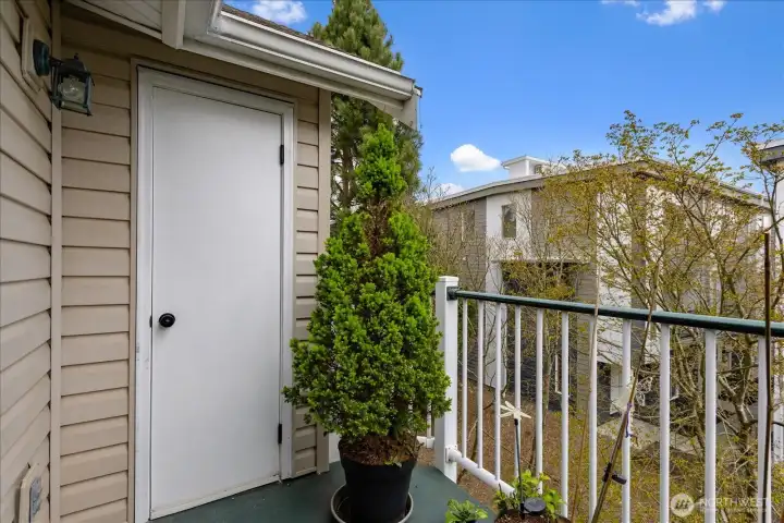 Extra storage conveniently located off of private deck.