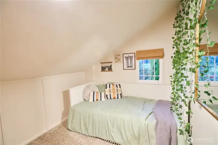 This is one of the closets that is being used as a bedroom. This is one of the closets that is being used as a bedroom.