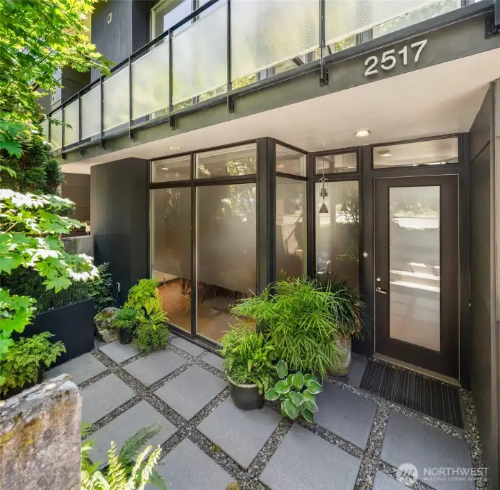 Right away, the entry tells you this is not your kid brother's townhome.