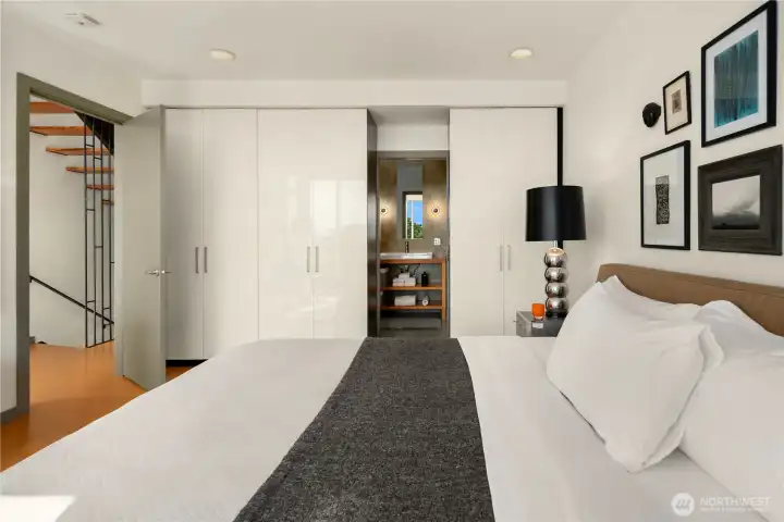 Built-in wardrobes serve the primary bedroom.