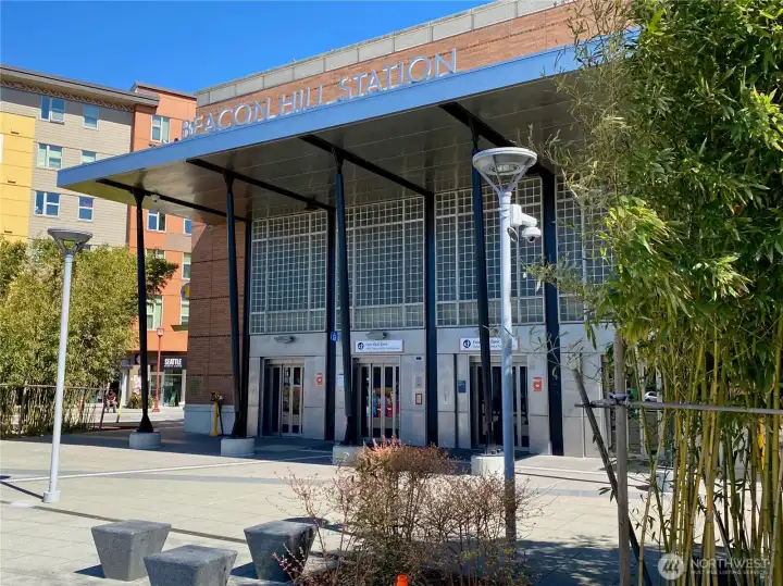 The light rail station is 3 blocks away.