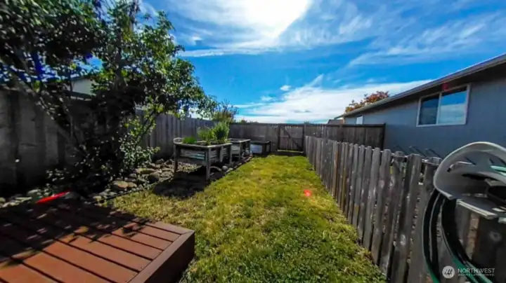 Try your green thumb out with raised garden and gardening area