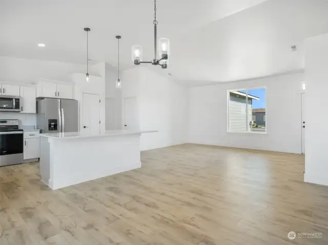 Open concept floor plan with Luxury vinyl Plank hardwood floors.