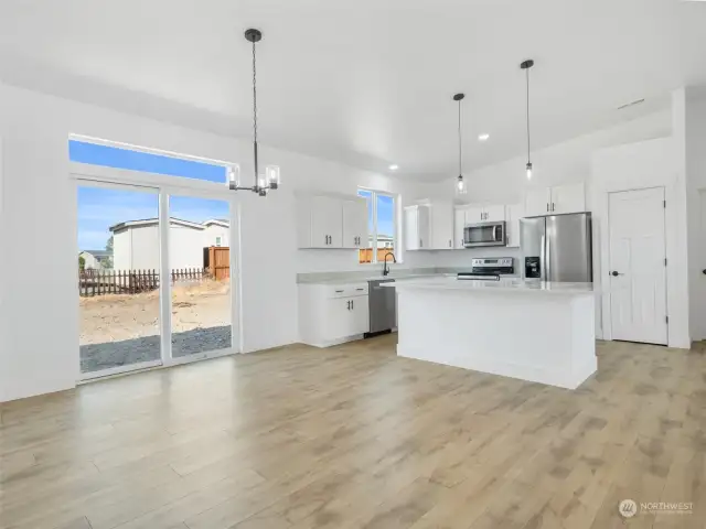 Dining room open to kitchen.