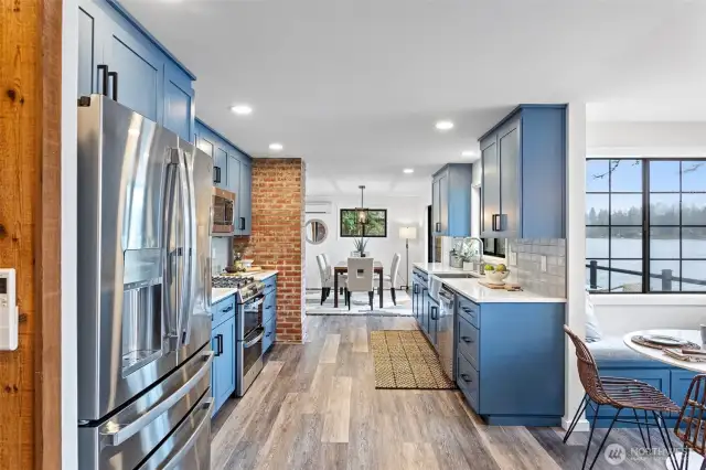 Gorgeous remodeled kitchen with sweeping lake views!