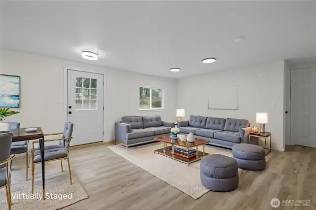 Virtual staged to show the living room potential