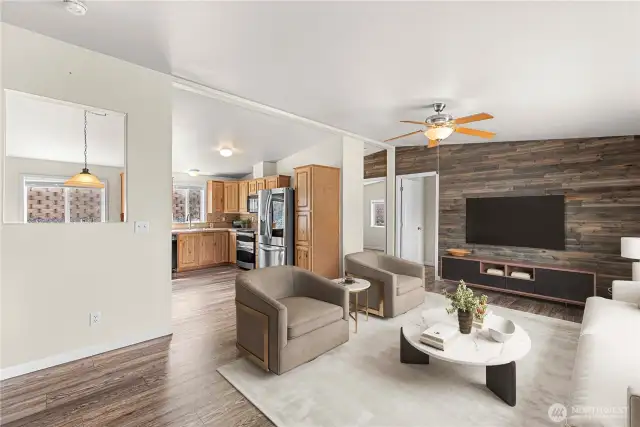 Living area-virtually staged