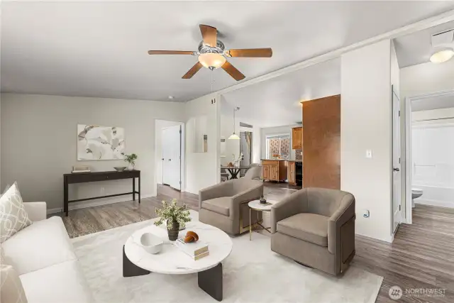 Living area-virtually staged