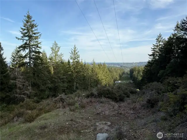 View looking out towards Mt Rainier and Cascade mountains