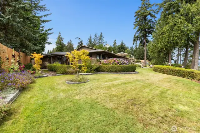 View from the corner of the property .looking back at the house.