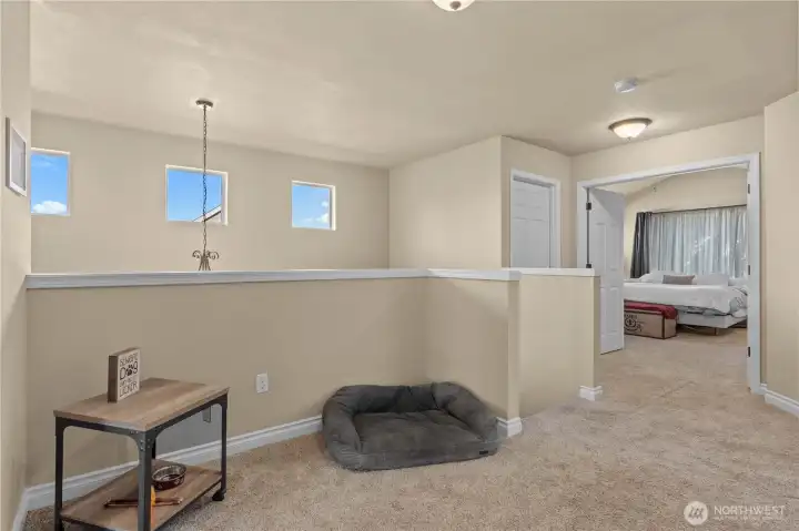 Upper hallway is nice a wide open