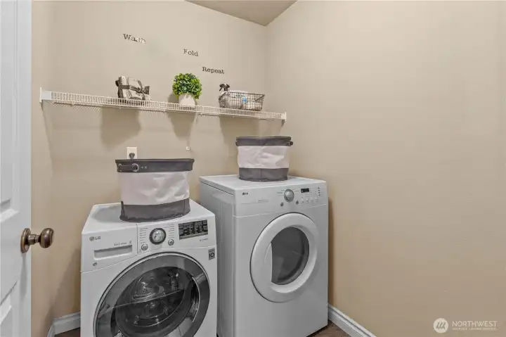 Upstairs laundry is so convenient