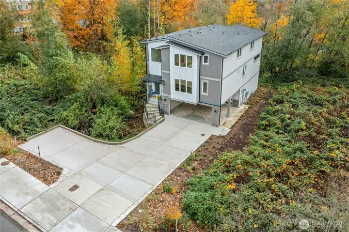 Ample parking with large driveway