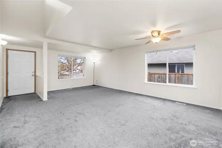 Bright and open Entry and front room