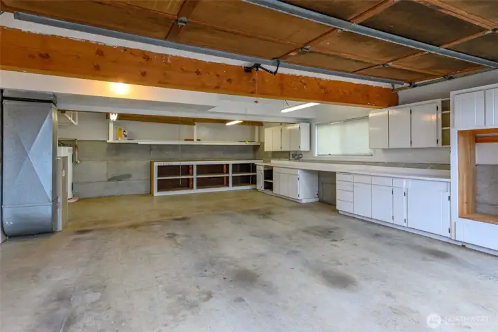 This is a deep spacious garage, with lots of storage.  Room for large vehicle or truck.