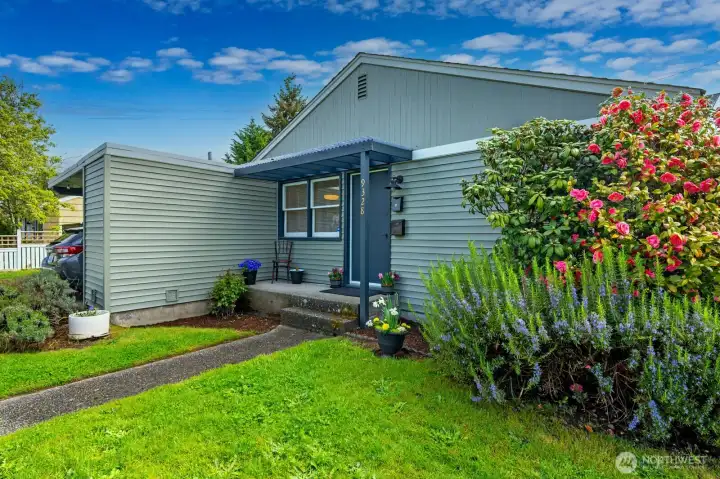 Covered front entry.