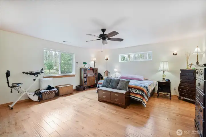 The 17 X 17 ft. primary bedroom is an inviting retreat.