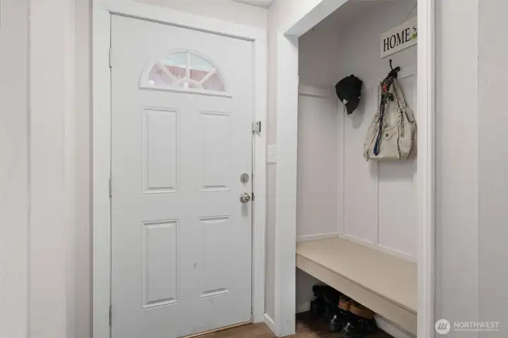 Entry way with built in hall tree