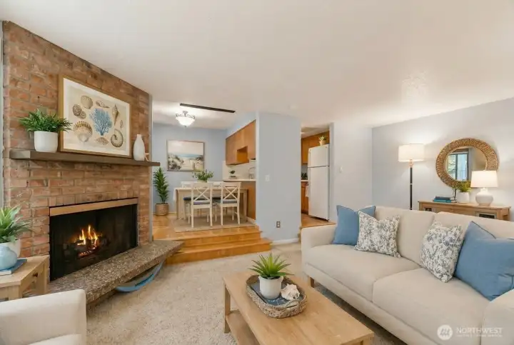 Virtual staging in living room.