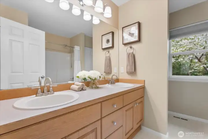 The second full bathroom upstairs