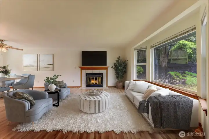 Virtually staged Living room