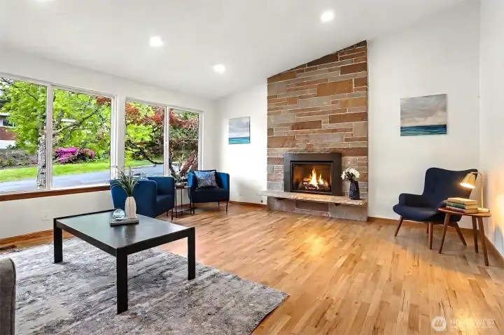 Natural light floods the open floor plan