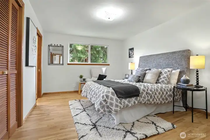 Gorgeous hardwoods and big bright windows