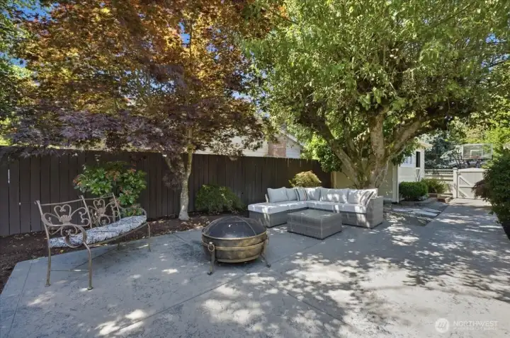 Private backyard patio designed for outdoor entertaining and relaxing.