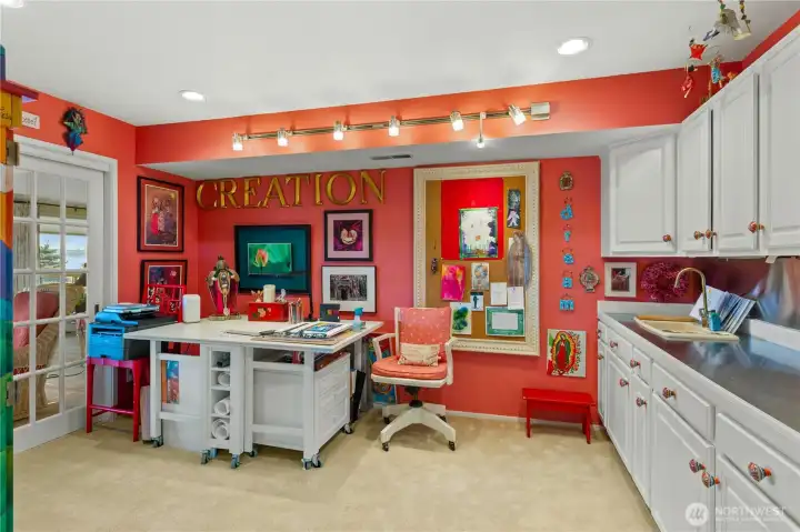 Bonus room currently being used as a studio but also perfect for entertaining with a wet bar.